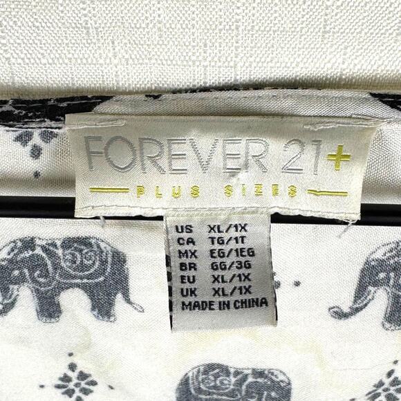 FOREVER 21 Paisley Duster Plus Size 1X Elephant Neutral Thailand Boho Hippie - Picture 4 of 8